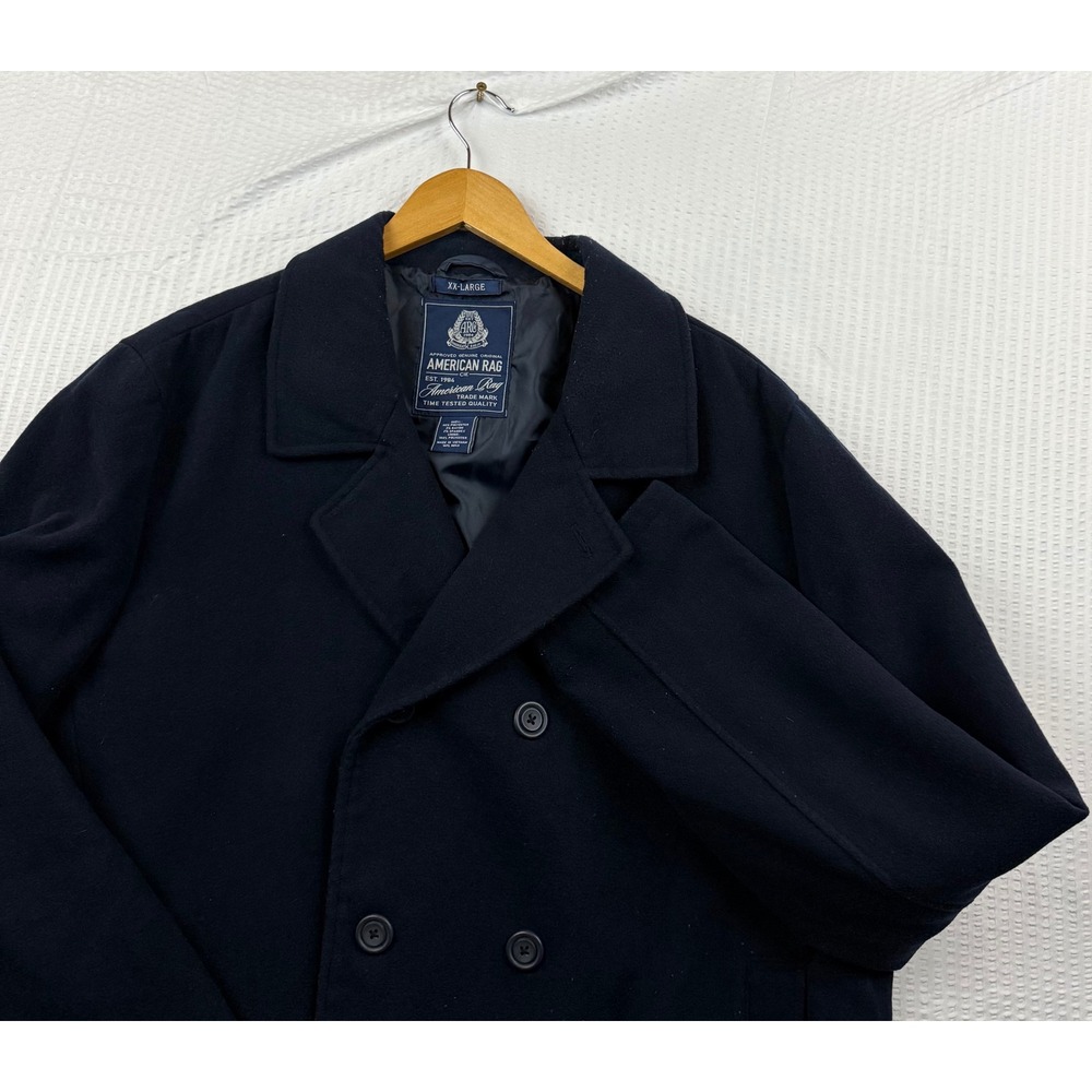 American Rag Cie Mens Peacoat Jacket Navy Blue Double Breasted Coat XXL